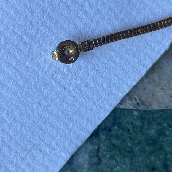 Vintage Monet Chain Hoop Gold Tone Earrings - Picture 3 of 6